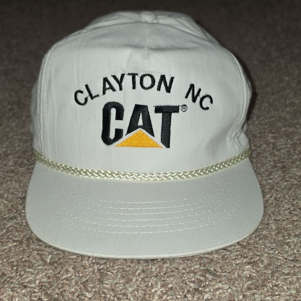 Vintage CAT Caterpillar Clayton NC Dealer Snapback Trucker Hat